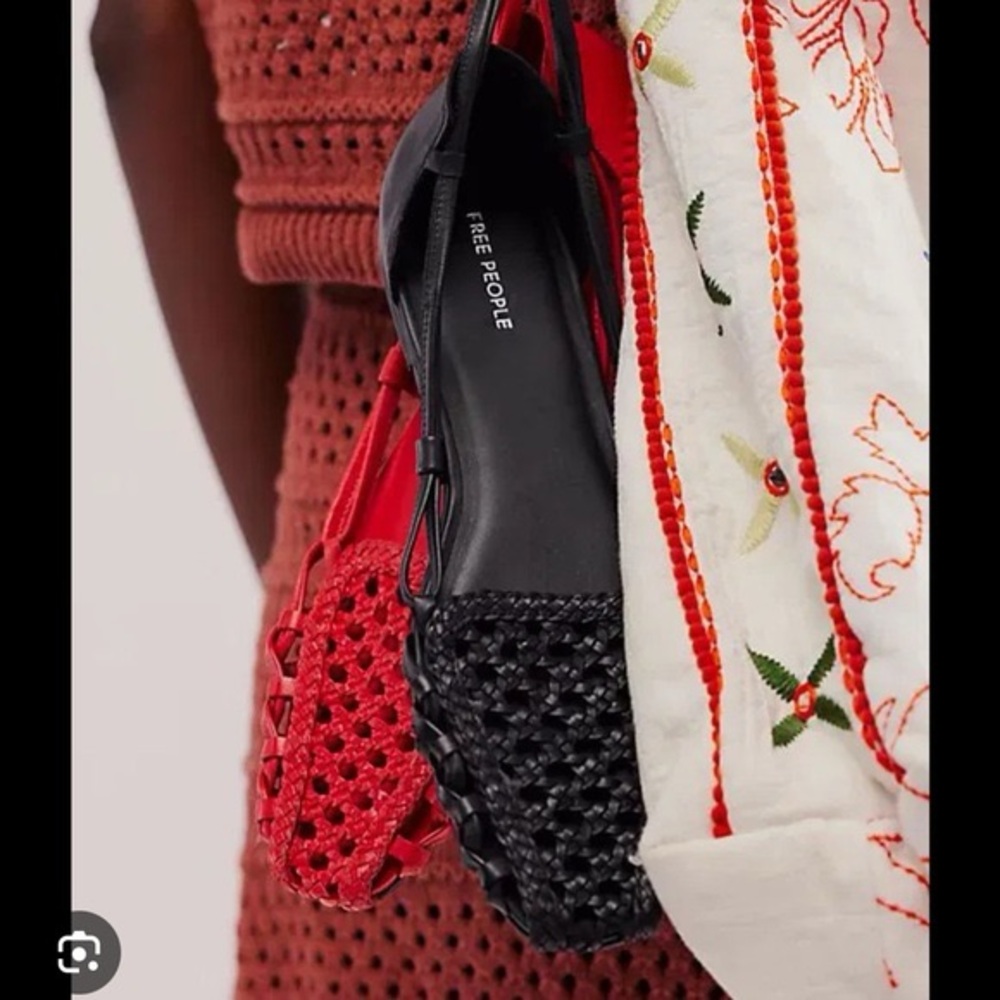 Free People Black Woven Sandals